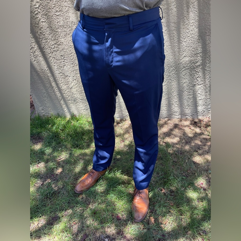 PERRY ELLIS PORTFOLIO Modern Fit Navy Dress Pants 34x32